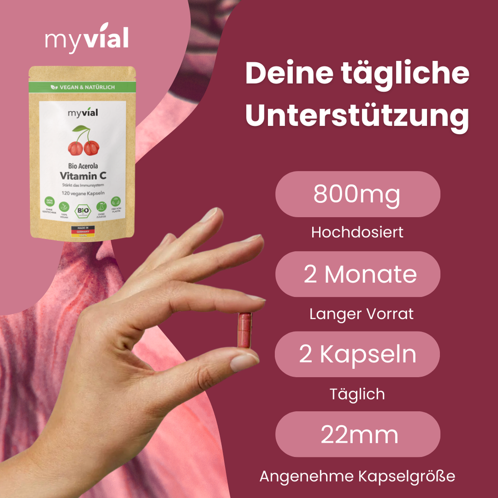 Bio Vitamin C Kapseln aus Acerola